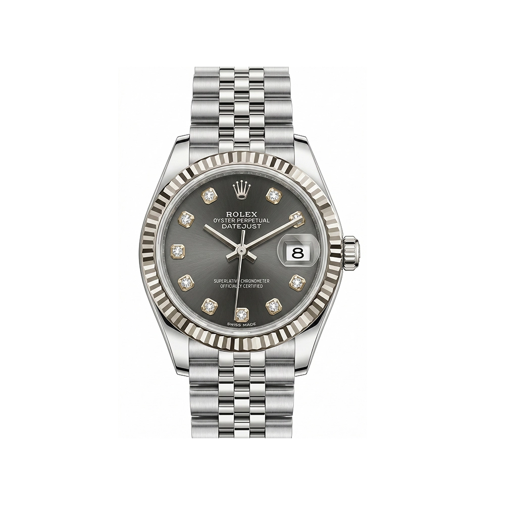 レディ デイトジャスト 28 279174 ダークグレー 10Pダイヤインデックス ジュビリーブレス