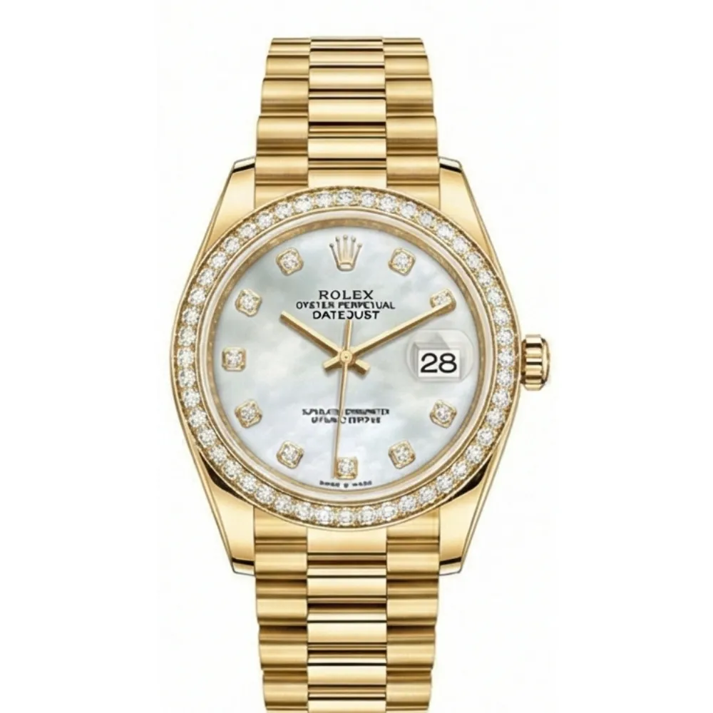 デイトジャスト 31 278288RBR ホワイトシェル 10Pダイヤ プレジデントブレス