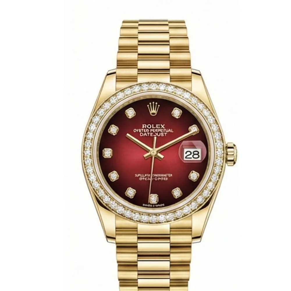 デイトジャスト 31 278288RBR レッドオンブレ 10Pダイヤ プレジデントブレス