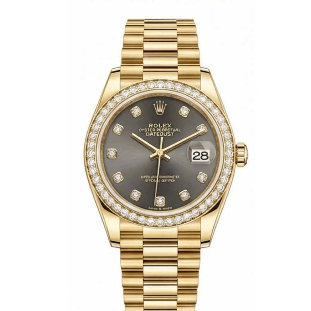 デイトジャスト 31 278288RBR ダークグレー 10Pダイヤ プレジデントブレス