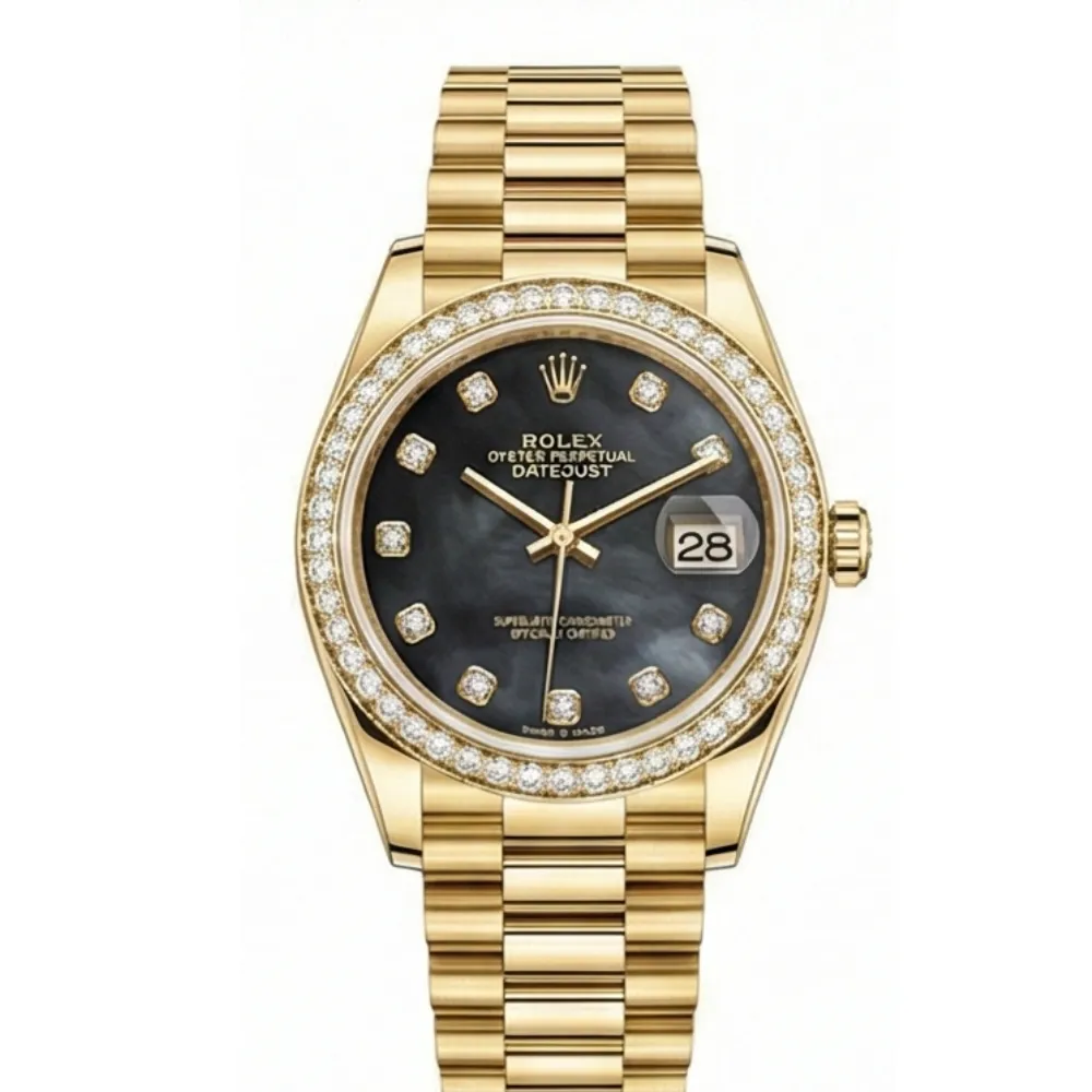 デイトジャスト 31 278288RBRブラックシェル 10Pダイヤ プレジデントブレス