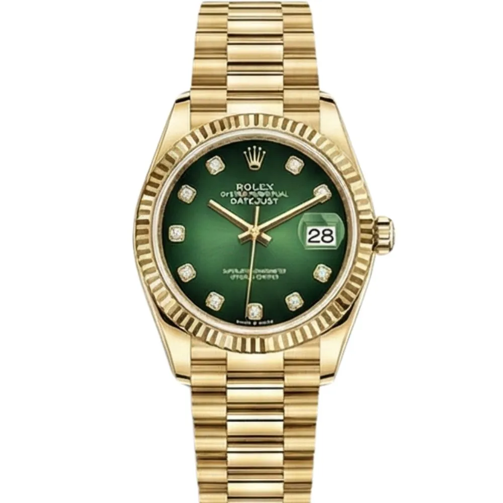 デイトジャスト 31 278278G グリーンオンブレ 10Pダイヤ プレジデントブレス