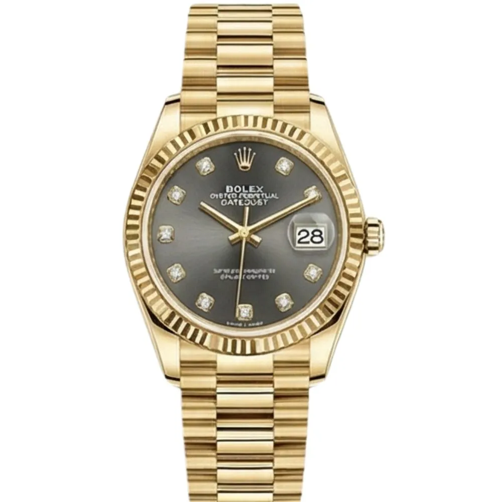 デイトジャスト 31 278278G ダークグレー 10Pダイヤ プレジデントブレス