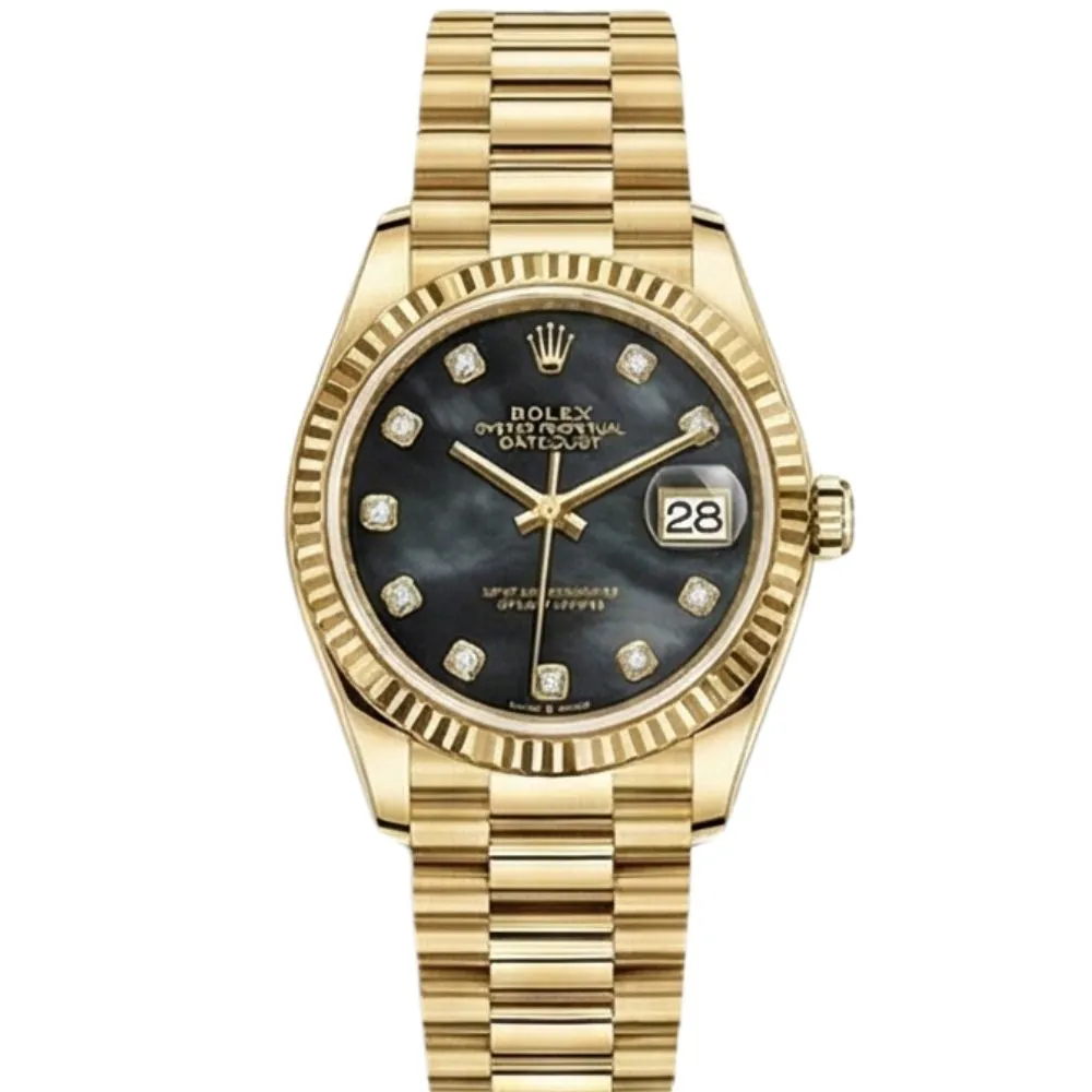 デイトジャスト 31 278278G ブラックシェル 10Pダイヤ プレジデントブレス