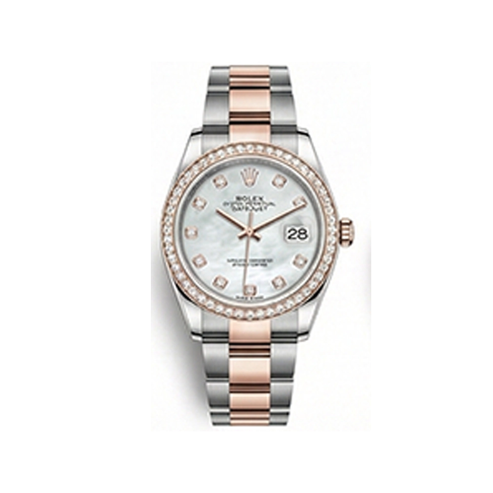 デイトジャスト 31 278381RBR ホワイトシェル 10Pダイヤ オイスターブレス