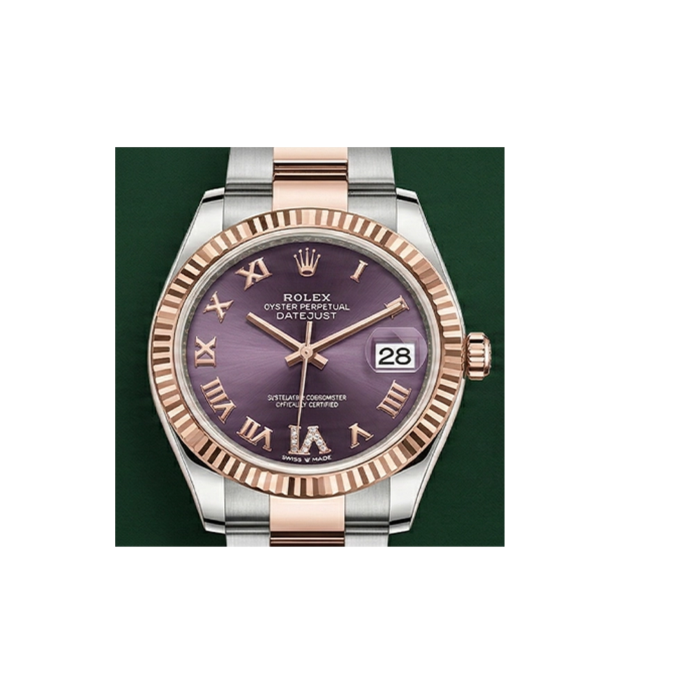 デイトジャスト 31 278271 オーベルジーヌ ローマン VIダイヤ オイスターブレス