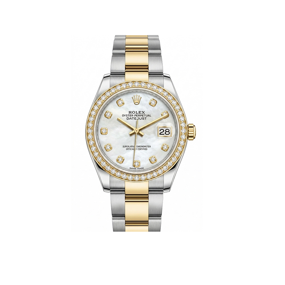 デイトジャスト 31 278343RBR ホワイトシェル 10Pダイヤ オイスターブレス