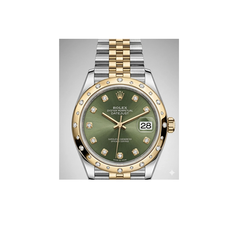 デイトジャスト 31 278343RBR オリーブグリーン 10Pダイヤ ジュビリーブレス