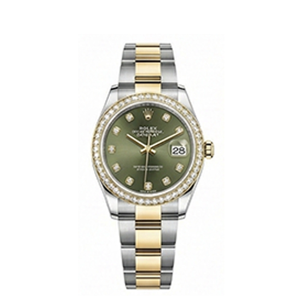 デイトジャスト 31 278383RBR オリーブグリーン 10Pダイヤ オイスターブレス