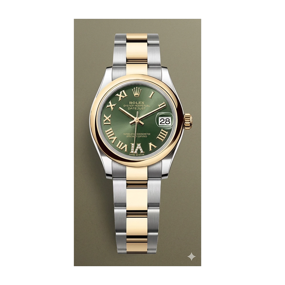 デイトジャスト 31 278243 オリーブグリーン VIダイヤ オイスターブレス