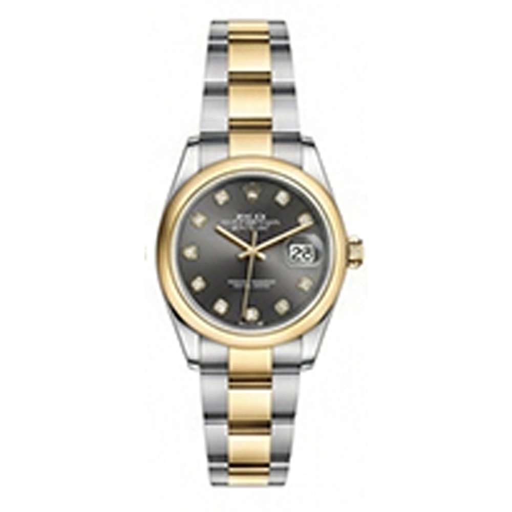 デイトジャスト 31 278243 ダークグレー 10Pダイヤ オイスターブレス