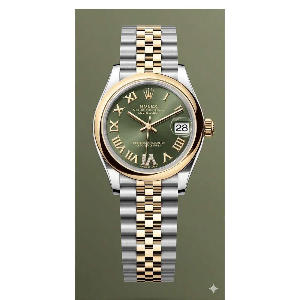 デイトジャスト 31 278243 オリーブグリーン VIダイヤ ジュビリーブレス