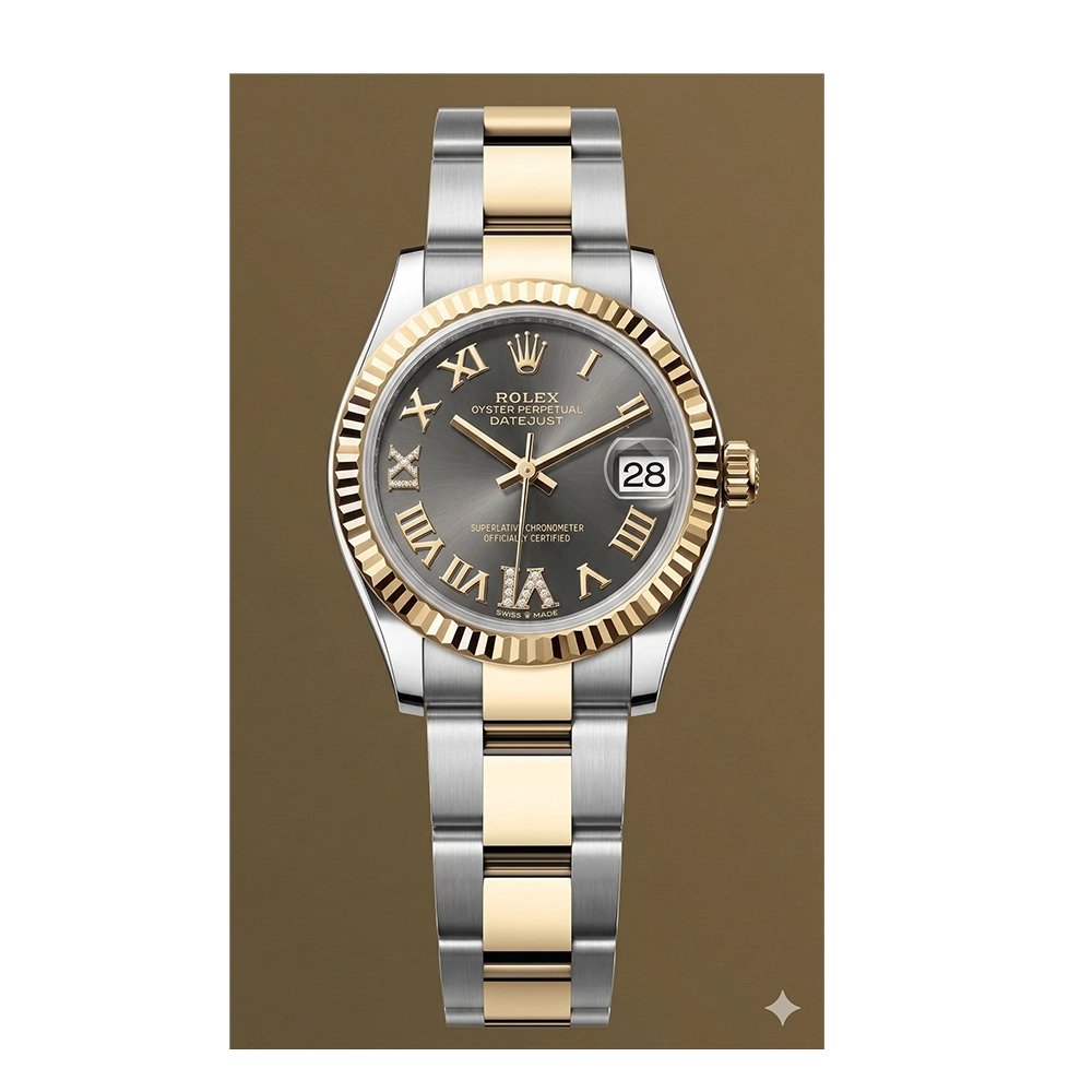 デイトジャスト 31 278273 ダークグレー VIダイヤ オイスターブレス