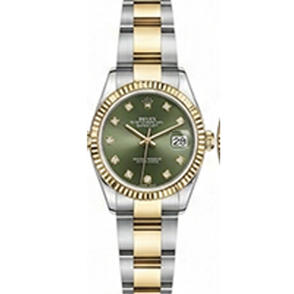 デイトジャスト 31 278273 オリーブグリーン 10Pダイヤ オイスターブレス