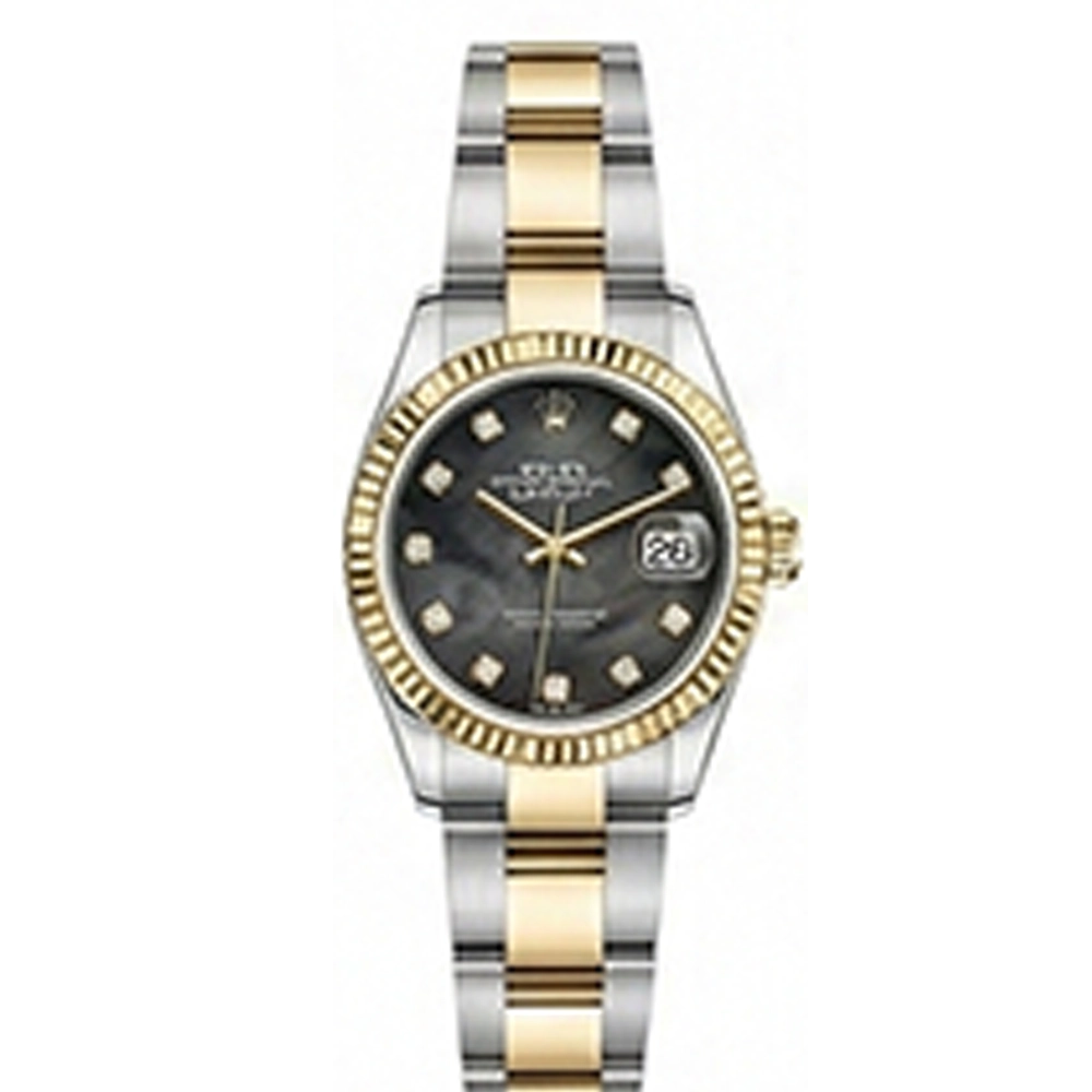 デイトジャスト 31 278273 ブラックシェル 10Pダイヤ オイスターブレス