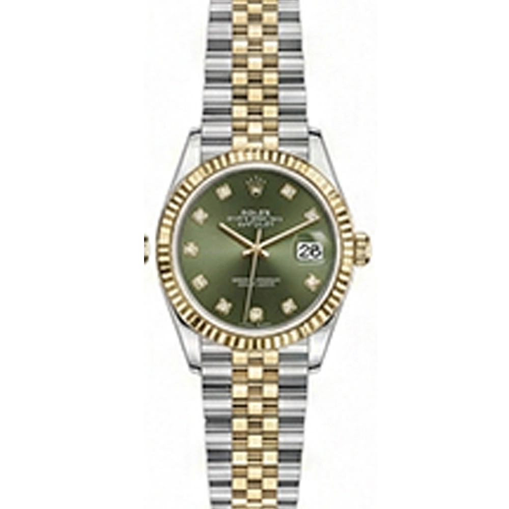 デイトジャスト 31 278273 オリーブグリーン 10Pダイヤ ジュビリーブレス