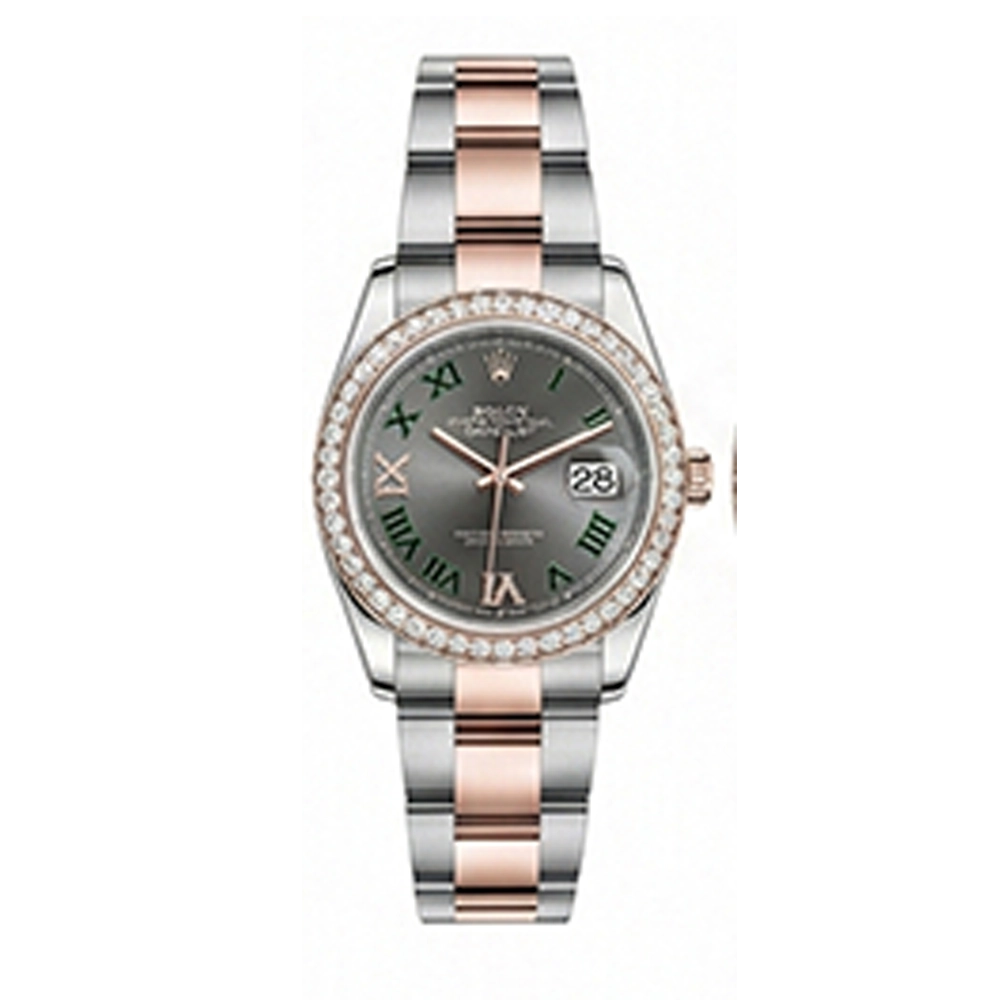 デイトジャスト 36 126281RBR スレートローマン VI/IXダイヤ オイスターブレス