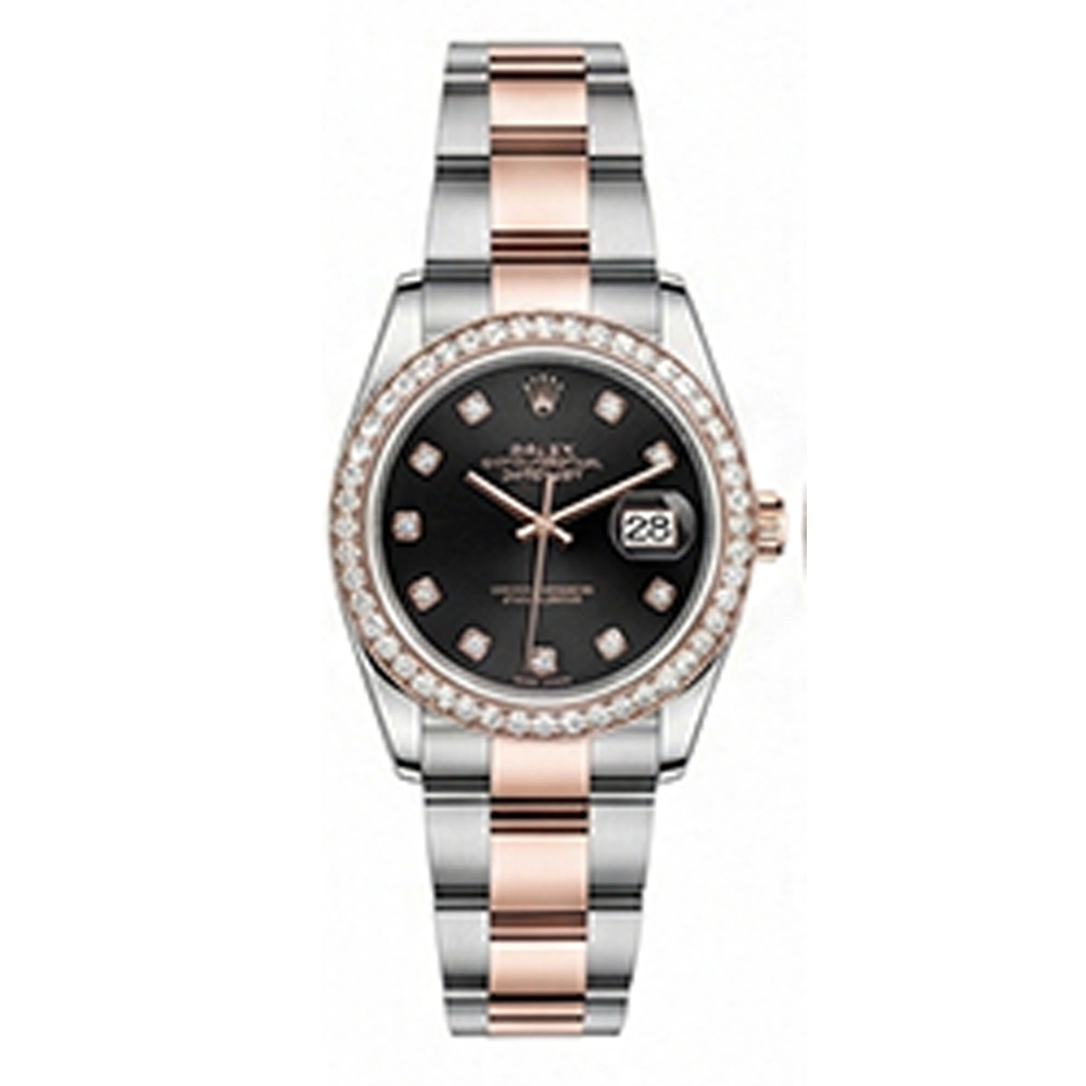 デイトジャスト 36 126281RBR ブラック 10Pダイヤ オイスターブレス