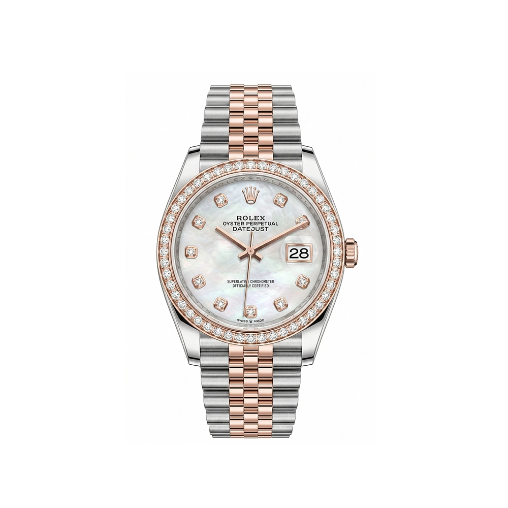 デイトジャスト 36 126281RBR ホワイトシェル 10Pダイヤ ジュビリーブレス
