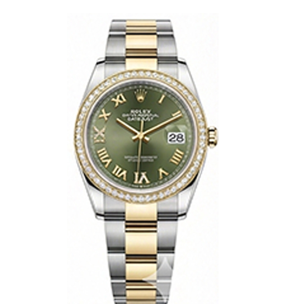デイトジャスト 36 126283RBRオリーブグリーン ローマン VI/IXダイヤ オイスターブレス