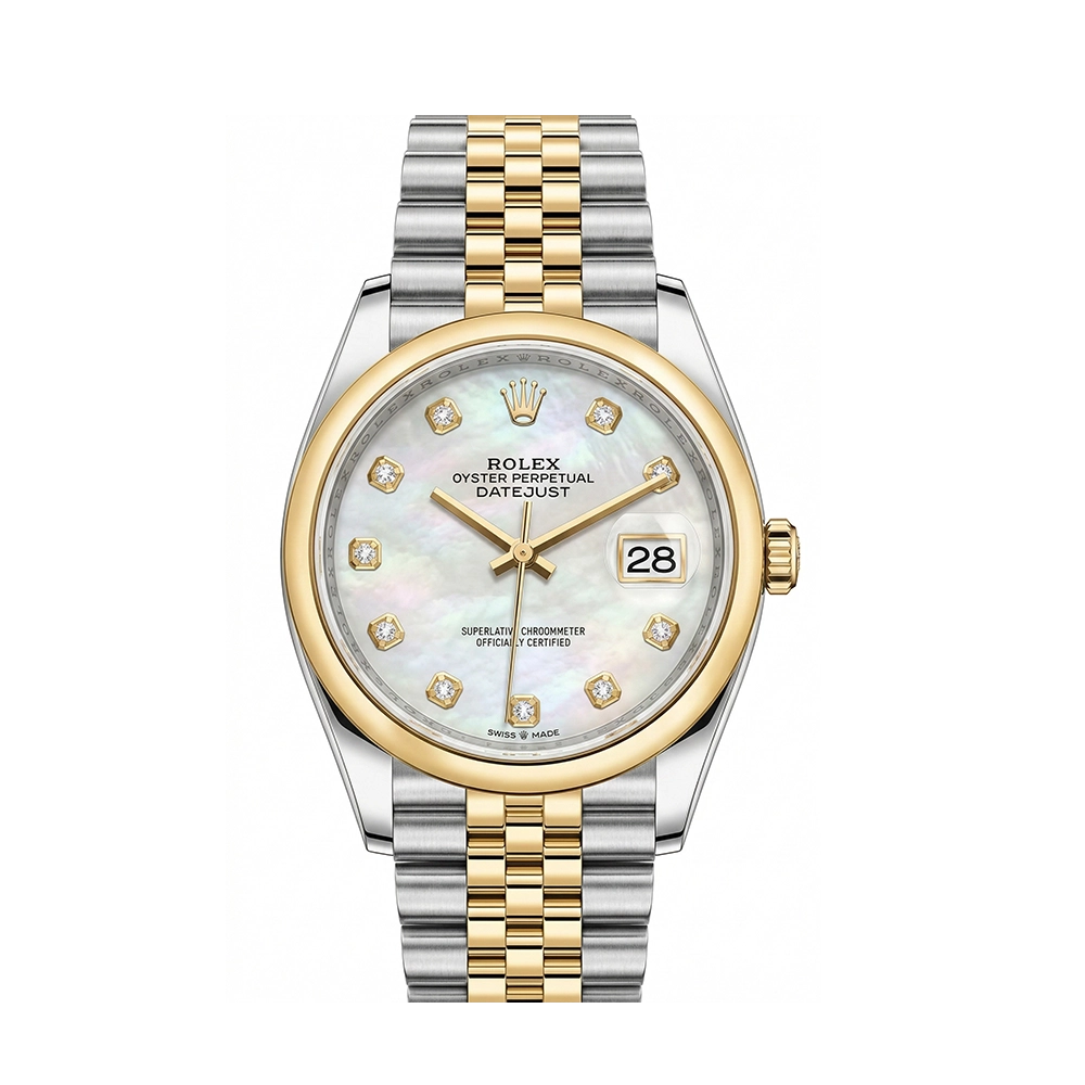 デイトジャスト 36 126203 ホワイトシェル 10Pダイヤジュビリーブレス