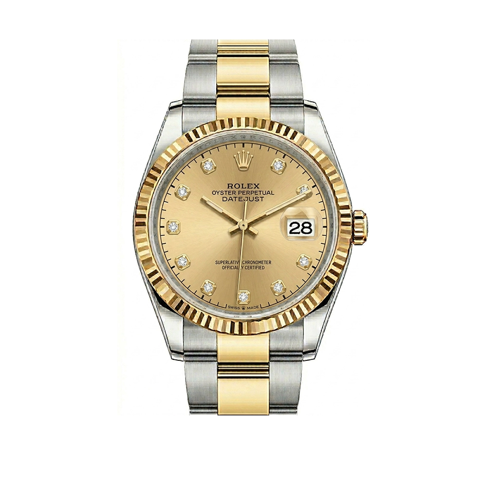 デイトジャスト 36 126233 シャンパン 10Pダイヤ オイスターブレス