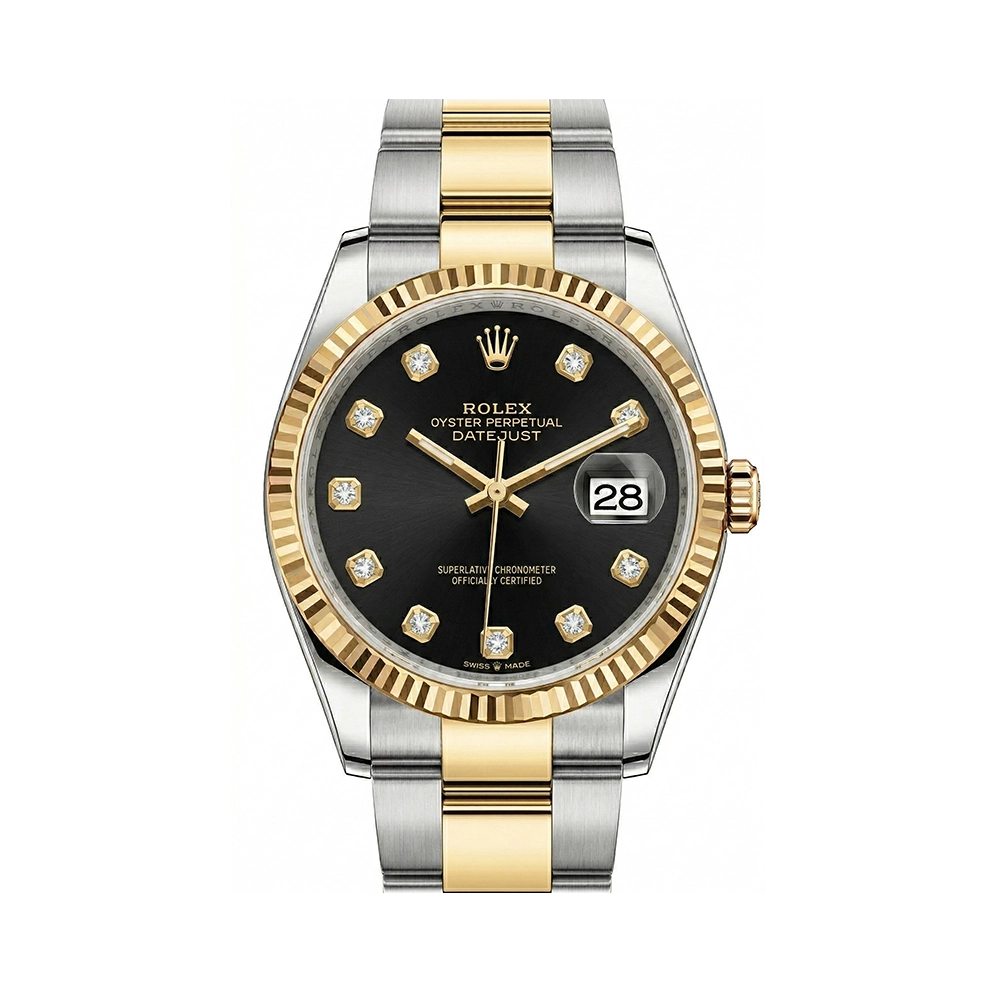 デイトジャスト 36 126233 ブラック 10Pダイヤ オイスターブレス