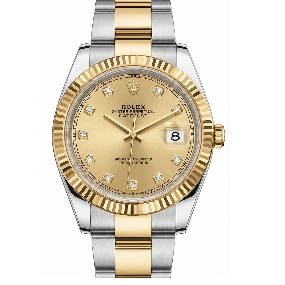 デイトジャスト 41 126333 シャンパン10Pダイヤ オイスターブレス