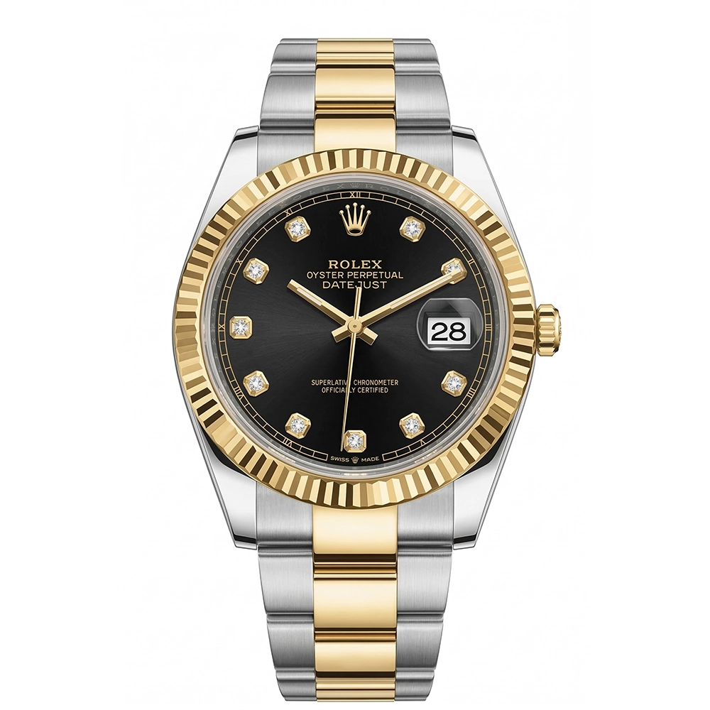 デイトジャスト 41 126333 ブラック 10Pダイヤ オイスターブレス