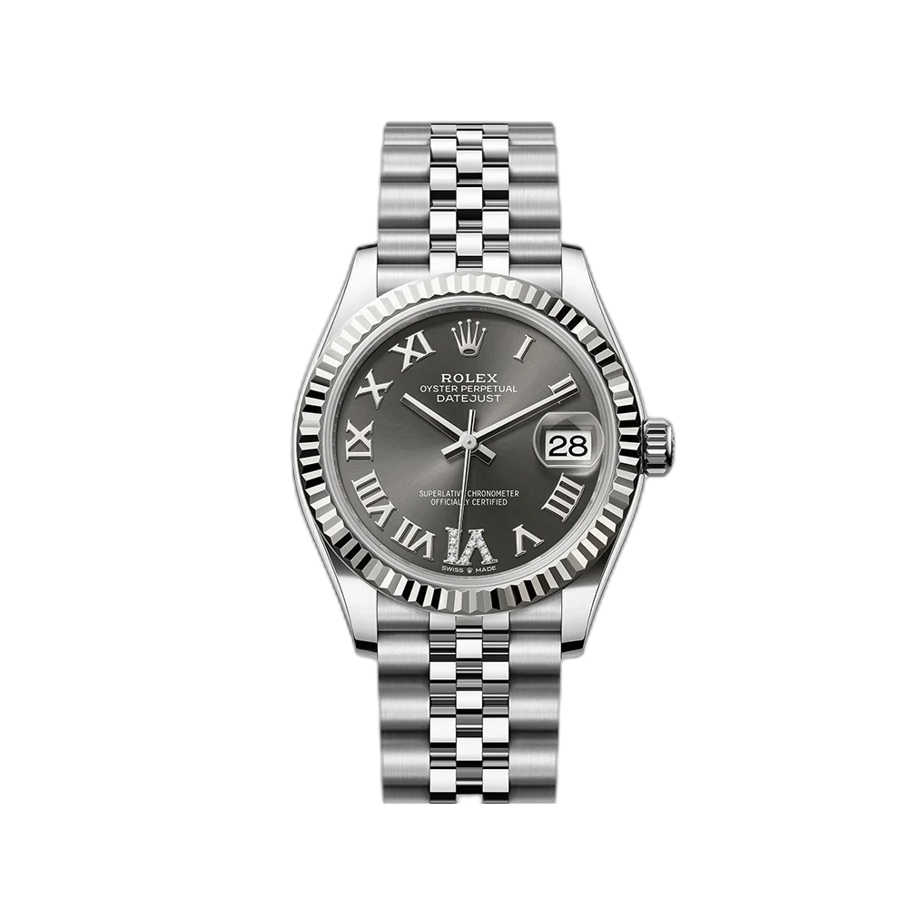デイトジャスト 31 278274 ダークグレー ローマン VIダイヤ ジュビリーブレス
