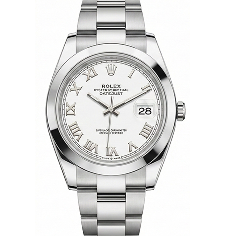 デイトジャスト 41 126300 ホワイト ローマン オイスターブレス