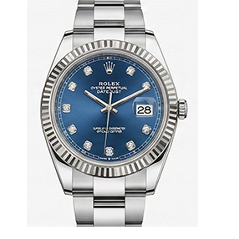 デイトジャスト 41 126334 ブライトブルー 10Pダイヤ オイスターブレス