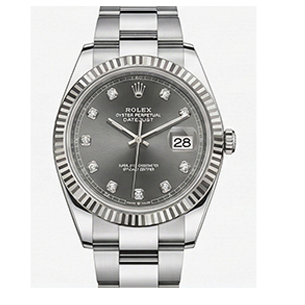 デイトジャスト 41 126334 スレート 10Pダイヤ オイスターブレス